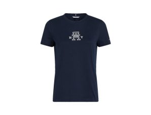 T-shirt με κοντά μανίκια Tommy Hilfiger VARSITY IMD NY C NECK REGULAR FIT T-SHIRT WOMEN