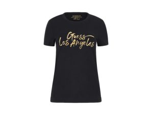 T-shirt με κοντά μανίκια Guess GOLD LA LOGO CREW NECK SLIM FIT T-SHIRT WOMEN