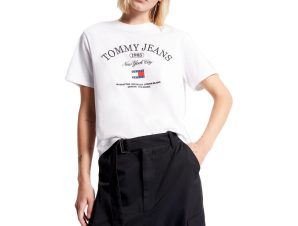T-shirt με κοντά μανίκια Tommy Hilfiger TOMMY JEANS LUX ATHLETIC REGULAR FIT T-SHIRT WOMEN